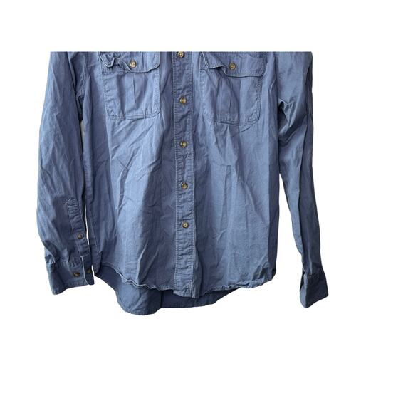 Eddie Bauer Blue Long Sleeve Button Down Shirt 100% Cotton Men's Medium - Picture 6 of 6